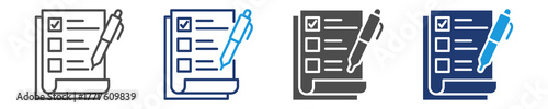 exam icon set multiple style