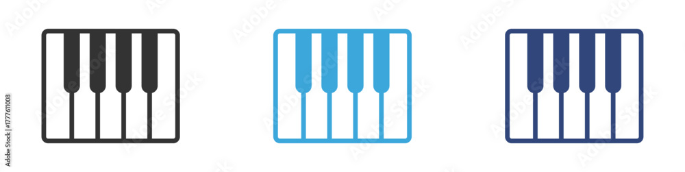 Fototapeta premium Piano keyboard icon set, Musical instrument, vector illustration .
