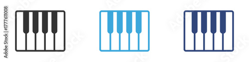 Piano keyboard icon set, Musical instrument, vector illustration .
