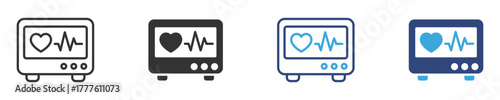 ICU monitor icon set, vector illustration .