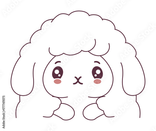 Charming cartoon lamb featuring fluffy wool and cute eyes. perfect for kids’ decor and designs.