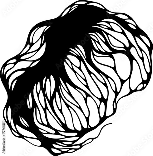 Fluid Abstract Organic Shape Silhouette Vector. Dynamic, Modern, Hand-Drawn Design Element for Background or Art.