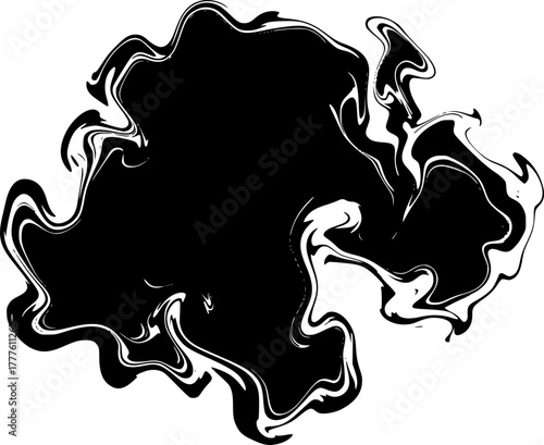 Fluid Abstract Organic Shape Silhouette Vector. Dynamic, Modern, Hand-Drawn Design Element for Background or Art.