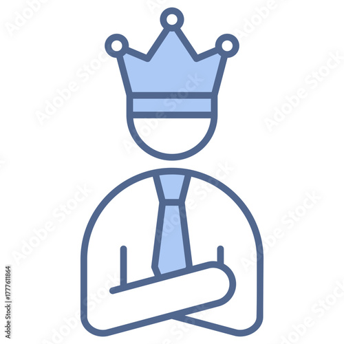Success Crown Blue Icon