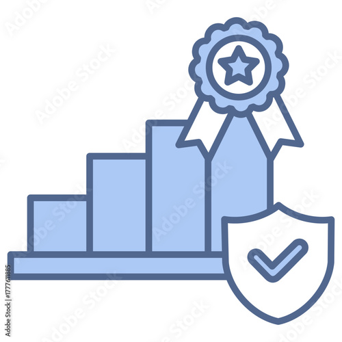 Success Emblem Blue Icon