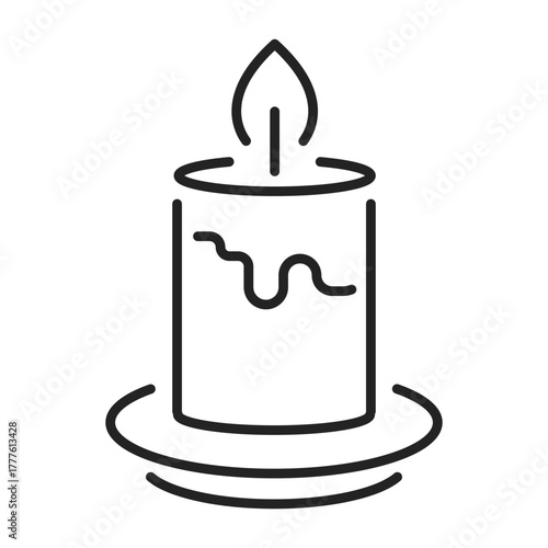 burning candle line web icon
