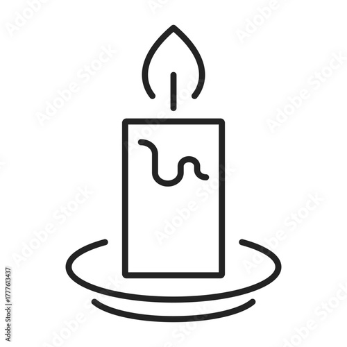 burning candle line web icon
