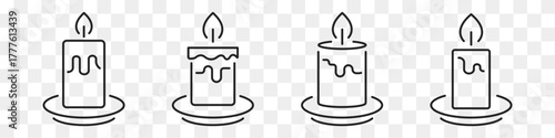 candle line web icon set