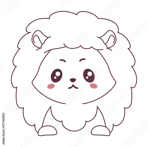 Charming and fluffy animal illustration perfect for children's products and playful designs.