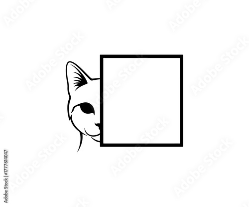 Abstract composition with white shape on black background