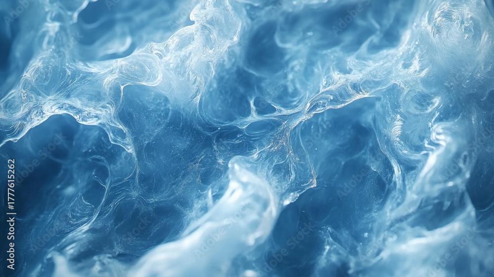 Obraz premium Melting ice surface with air bubbles under water. Ideal for articles on climate change, glacier melt, environmental projects.