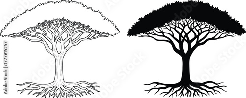 Tree silhouette vector illustration for graphic design use