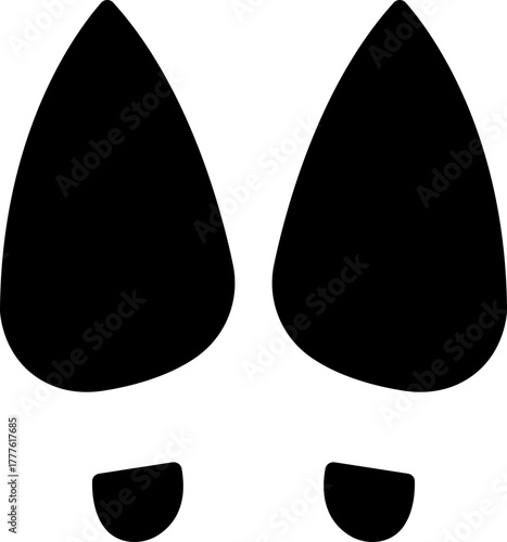 Footprint and shoe print icon in black flat style, including barefoot, boot, sneaker, trail, and walking track symbols, perfect outline and silhouette vector