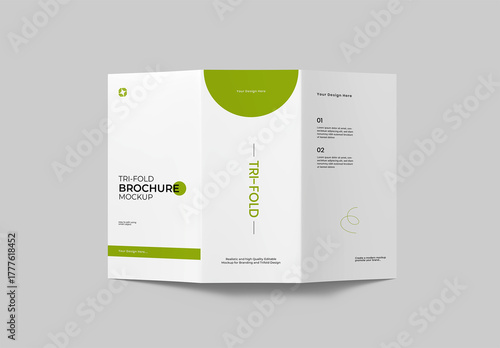 Tri-Fold Brochure Cover Mockup Template
