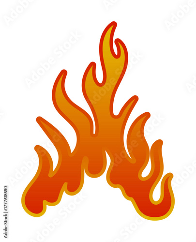 Dynamic illustration of a vibrant fire flame, ideal for adding warmth and energy to creative designs.