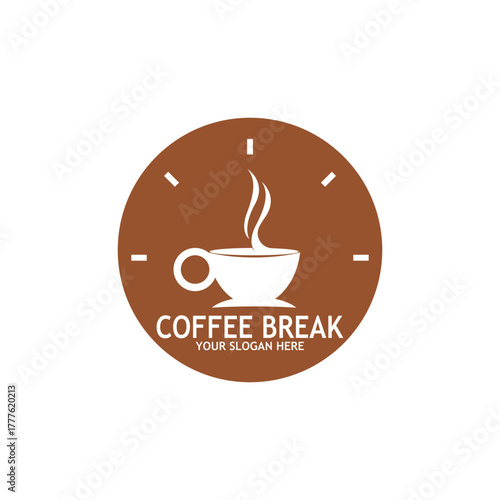 Hand-Drawn Coffee Break Illustration Logo