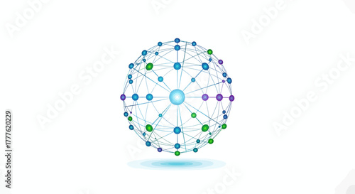 Dynamic Digital Network Visualization, Technology Concept, Abstract Graphic Design, Modern Data Representation, Creative Illustration