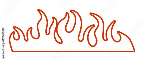 Minimalist red flame design on white background, ideal for creative and decorative projects.