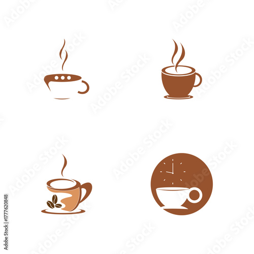 Geometric Coffee Break Logo Concept