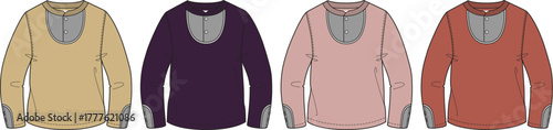 Colorful Knit Tops Fashionable Pullover Sweater Vector Illustration