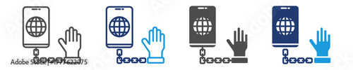 internet addiction disorder icon set multiple style