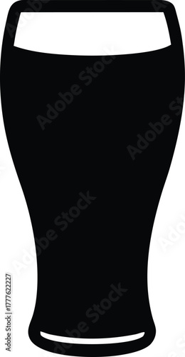 Black pint glass silhouette on white background beer 1