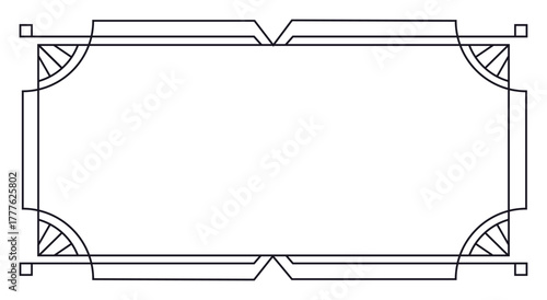 Minimalistic geometric frame featuring sleek lines and shapes, ideal for invitations or cards.