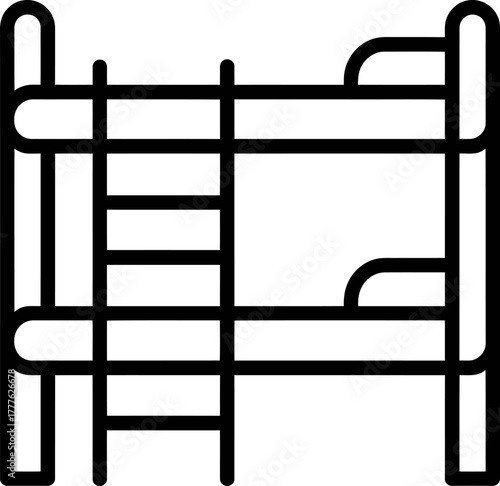 Outline of Double Bunk Bed Icon