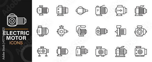 Vector collection of power motor devices and factory equipment illustrations