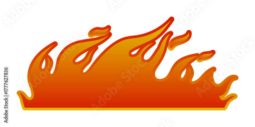 Bright orange flame icon symbolizing heat and energy, ideal for design elements or thematic visuals.