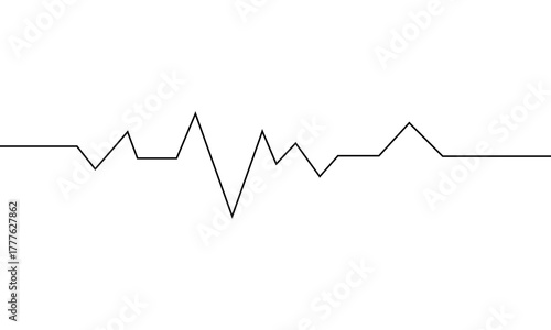 Heart cardiogram continuous one line drawing. Heart rate pulse. Vector illustration EPS 10 . 