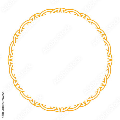 Elegant circular frame with intricate celtic and viking designs, perfect for nordic-themed projects and decor.