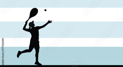 tennis player silhouette vector illustration