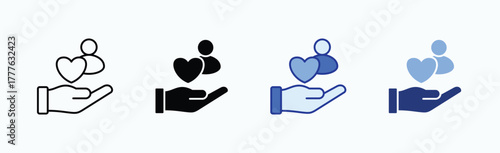 Empathy icon sheet multiple style collection isolated vector