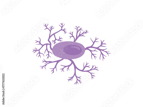 hand drawn microglia glial cell