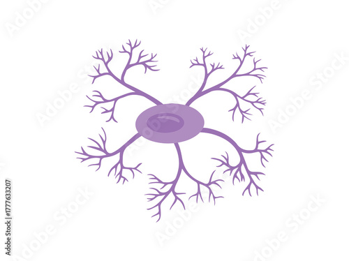 hand drawn microglia glial cell
