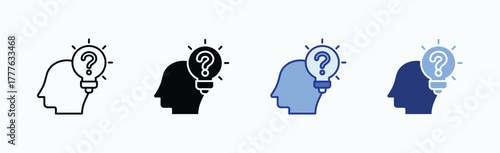 Curiosity icon sheet multiple style collection isolated vector