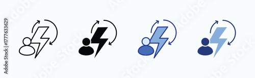 Power icon sheet multiple style collection isolated vector