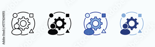 Adaptability icon sheet multiple style collection isolated vector