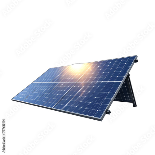 Photovoltaic Solar Panel Array Reflecting Bright Sunlight With Subtle Distortions Creating A Clean Energy Concept