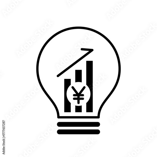 電気代や光熱費の高騰をイメージしたアイコン