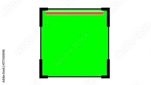 Laser scanning process icon animation. Glowing laser scanning icon with minimal line animation