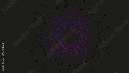 Futuristic purple tunnel or wormhole effect made of repeating lines.