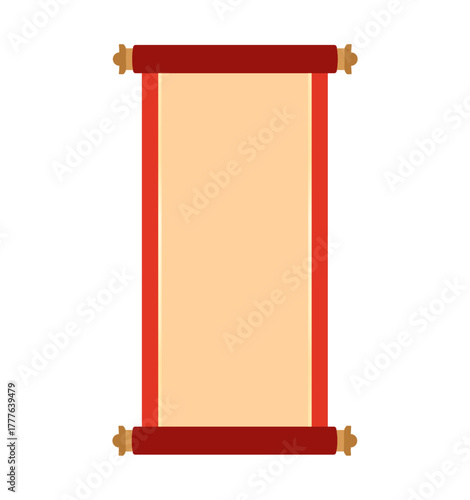 Illustration of a traditional chinese scroll, perfect for cultural decoration, design, or educational purposes.