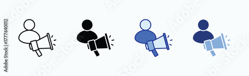 Salesman icon sheet multiple style collection isolated vector