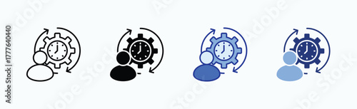 Discipline icon sheet multiple style collection isolated vector