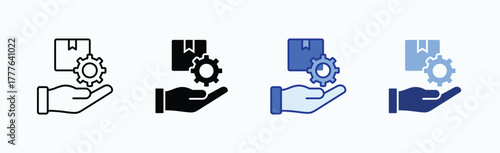 Product management icon sheet multiple style collection isolated vector