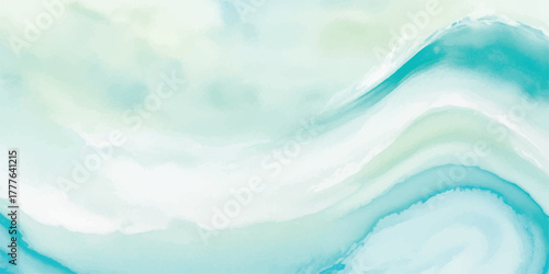 Abstract watercolor background with flowing turquoise and white fluid art design perfect for textures and backgrounds