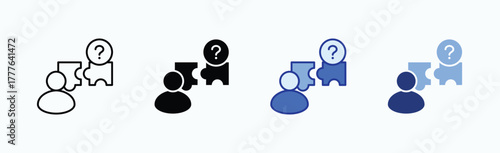 Difficulty icon sheet multiple style collection isolated vector