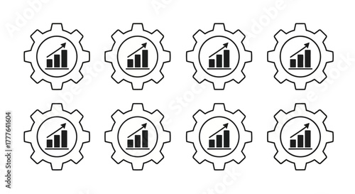 Growth within gears a visual representation of business progress and development